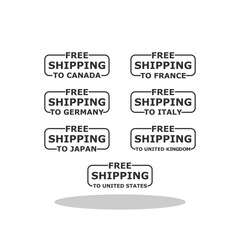 Free shipping in G7 countries icon with shadow