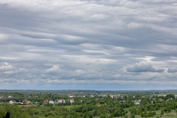 Fototapeta premium sky with clouds before rain over countryside