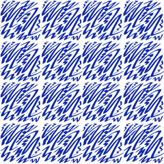 Abstract blue pattern with wavy lines on a white background  