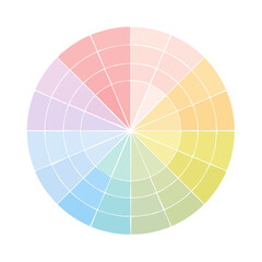 Obraz premium Circular Color Wheel Spectrum with Gradients and Radial Lines for Design and Art Applications