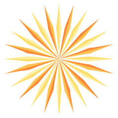 Starburst Pattern in Yellow and Orange Tones Against a Dark Background