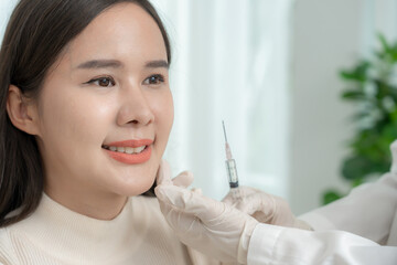 Cosmetic surgery, skin whitening injection, filler injection, Skin reface, beautiful Asian girls...