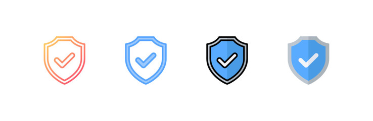 Insurance icon set multiple style collection