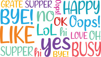 Thought hand-drawn alphabet speech bubble letters. Comic chat stickers collection. Line balloon talk speech bubble text. Conversation text dialog balloon, simple doodle. 