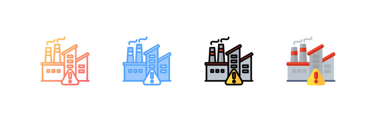 Factory icon set multiple style collection