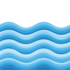 Stylized Wave Illustration in Gradients of Blue with Black Background  Water Pattern Surface Graphic Design Element