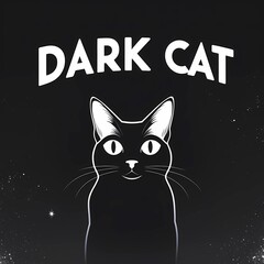 black cat on a black background