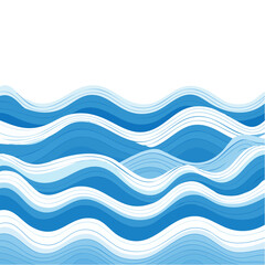 Fototapeta premium Abstract wavy blue vector pattern with sea wave lines for marine themed backgrounds with gradient and depth for ocean graphic designs