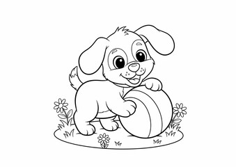 Fototapeta premium Cute and Simple Kids Coloring Page Vector Set – Black and White Outlines for Children’s Activities, Education, and Fun
