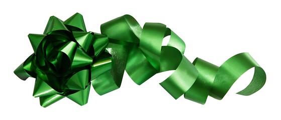 Green ribbon bow, gift wrapping