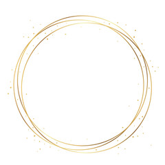 Minimalist Gold Circular Frame for Elegant Branding, Packaging, Logos or Invitation Design on White Background