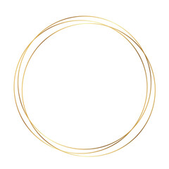 Minimalist Gold Circular Frame for Elegant Branding, Packaging, Logos or Invitation Design on White Background