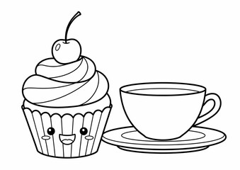 Cute and Simple Kids Coloring Page Vector Set – Black and White Outlines for Children’s Activities, Education, and Fun