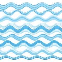 Abstract Blue Wave Pattern Illustration Simple Graphic Design Clean Water Ripples Serene Ocean Flowing Decorative Elements Nautical Theme