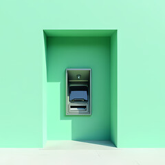 Minimalist ATM Against Pastel Colors

