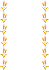 Elegant vector frame design featuring a repeating pattern of golden wheat stalks, perfect for autumnal or harvest-themed projects.