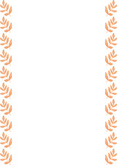Elegant vector frame design featuring a minimalist, peach-colored leaf border on a white background, ideal for invitations, cards, or branding materials.