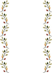 Elegant vector frame design featuring a delicate arrangement of stylized autumn leaves in muted earth tones, perfect for adding a touch of nature-inspired sophistication to your projects.