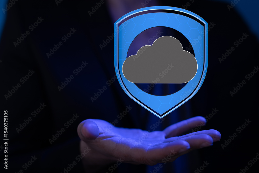Aufkleber Safeguarding your data with robust cloud security measures.  High-level encryption and reliable protection.