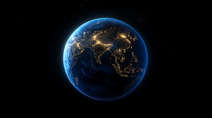 Obraz premium Earth at Night A Stunning View of City Lights from Space