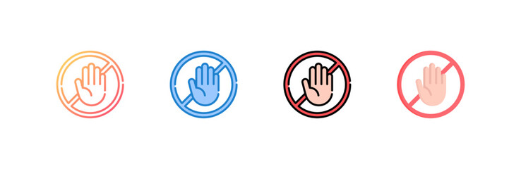 Obraz premium Stop Violence icon set multiple style collection