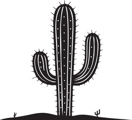 Silhouetted saguaro cactus desert landscape