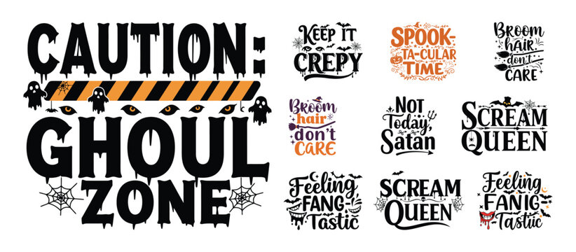Spooky Halloween SVG Bundle - Ghoul Zone and Funny Typography Designs