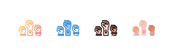 Obraz premium Protest icon set multiple style collection