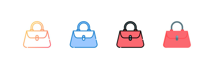 Handbag icon set multiple style collection