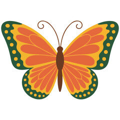 Colorful butterfly isolated art vector isolated white background