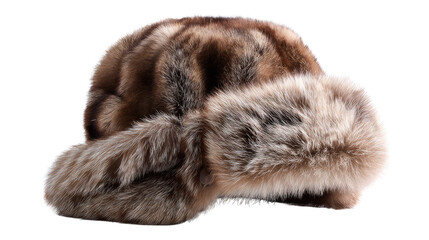 Fototapeta premium Fur Trapper Hat: The snug warmth of winter fashion personified in a luxurious fur trapper hat.