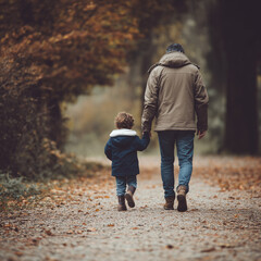 Fototapeta premium A father holding his child.