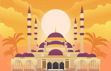 Mosque Islamic Vector Illustration Design Template