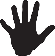 Obraz premium Silhouette of a Human Hand High-Resolution Vector Graphic