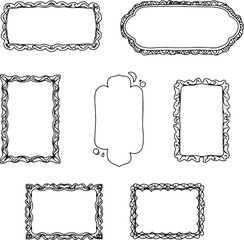 Hand-Drawn Decorative Frames Elegant, Ornate Border Illustrations for Design Projects