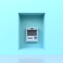 Minimalist ATM Against Pastel Colors

