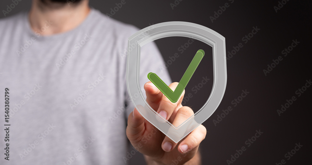 Poster secure your data. digital protection and safety. approved and verified.