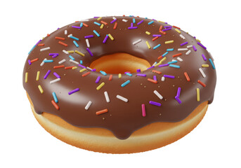 Isolated Chocolate Sprinkled Donut with Glaze