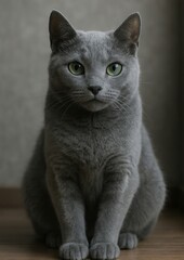 Elegant gray cat portrait