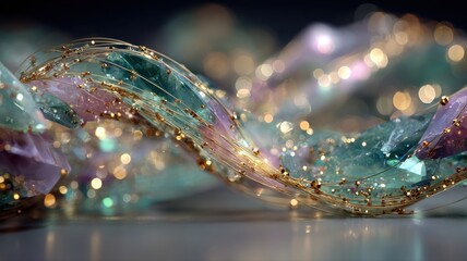 Colorful Abstract Art with Glowing Lights and Delicate Textures
