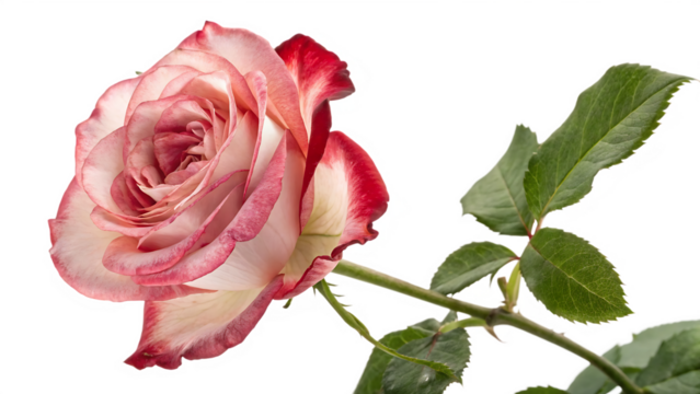 United Kingdom Tudor rose Rosa isolated on white background PNG. AI GENERATED