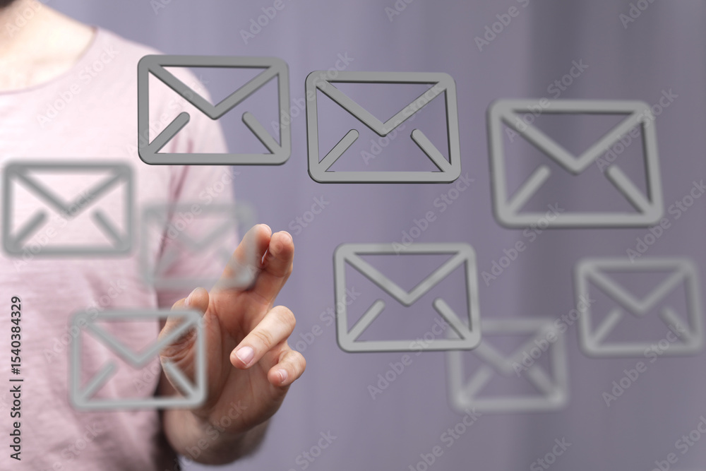 Poster Streamline your inbox.  Efficient email management solution.  Digital communication.