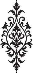 Obraz premium Elegant Floral Damask Stencil Design