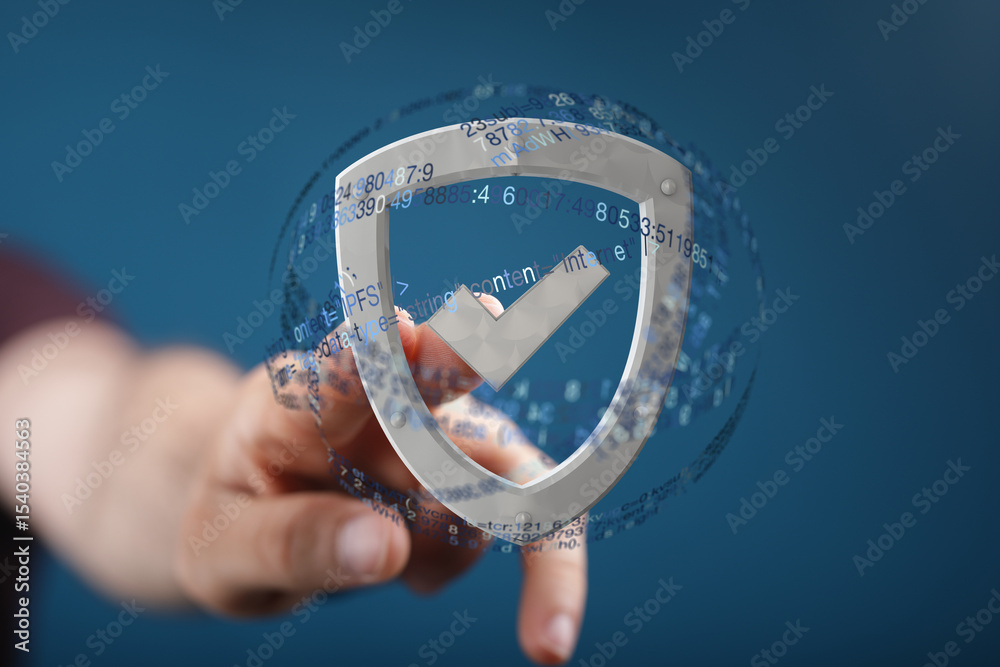 Poster Secure your data with robust cybersecurity.  Protect against threats.
