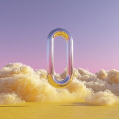 Ethereal Transparent Loop Floating Above Soft Colorful Clouds