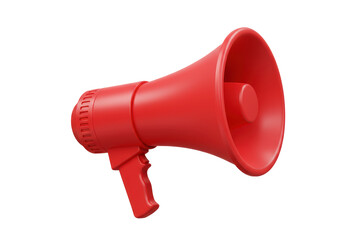 Isolated Bright Red Megaphone Communication Tool