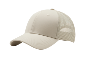 Isolated Beige Mesh Back Baseball Cap