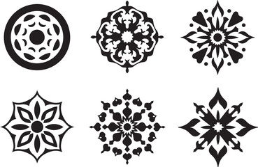 Elegant Floral Damask Stencil Design