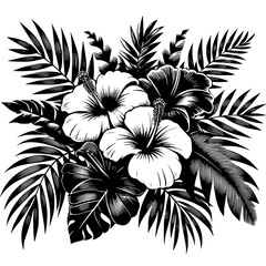 black and white flower
