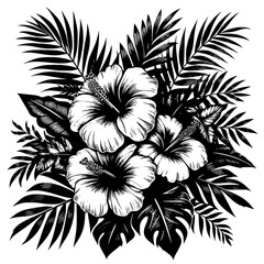 black and white flower